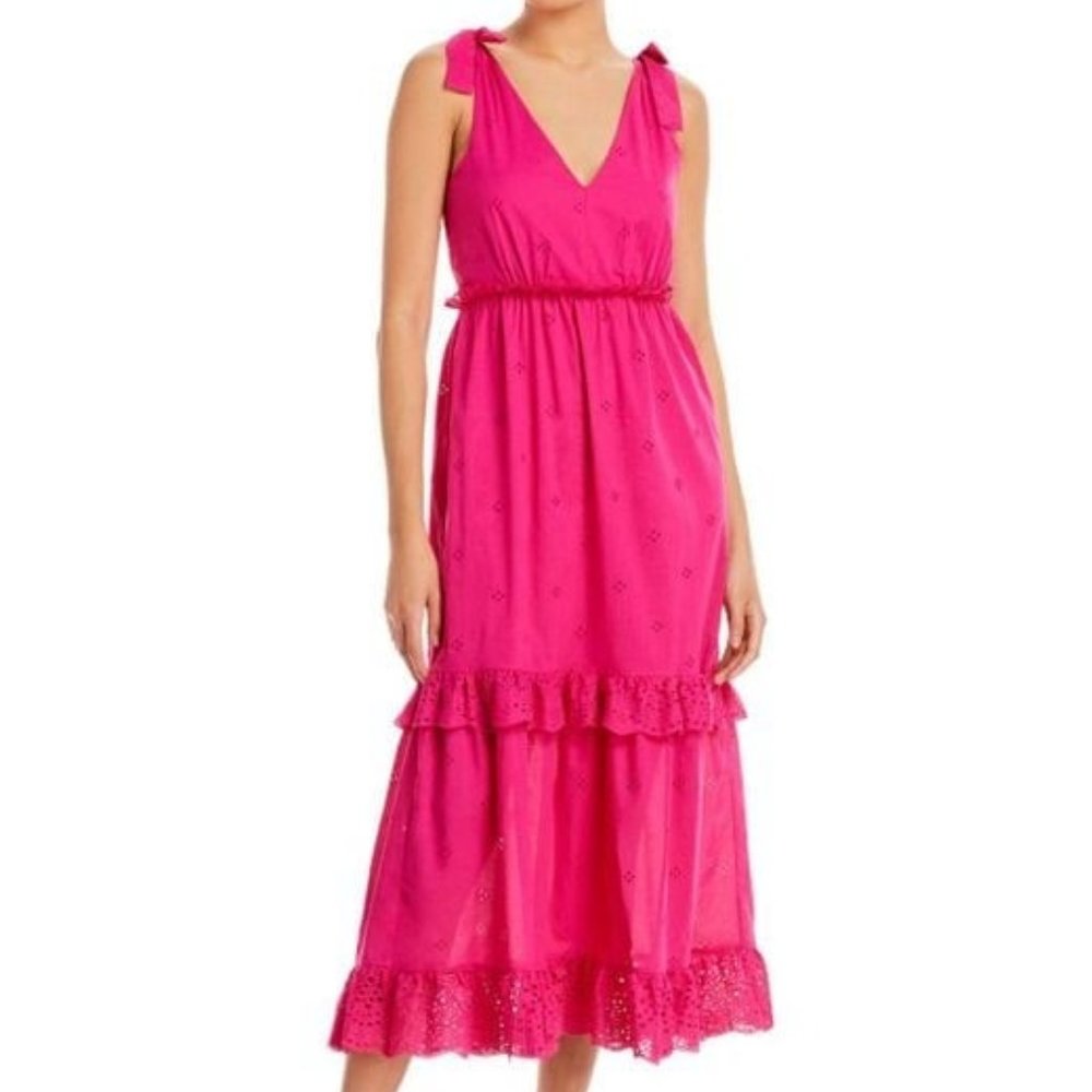 Aqua Eyelet Tealength MIDI Dress NWT